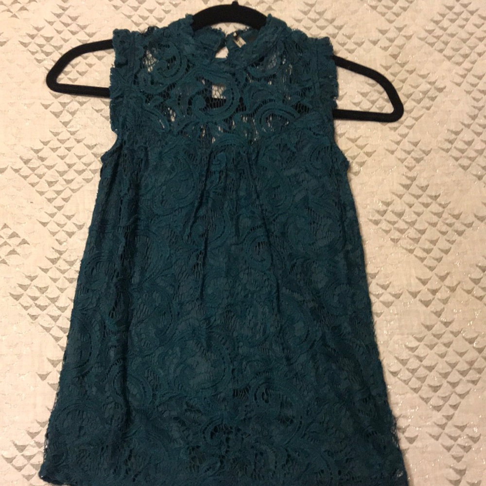 Lace Teal Top